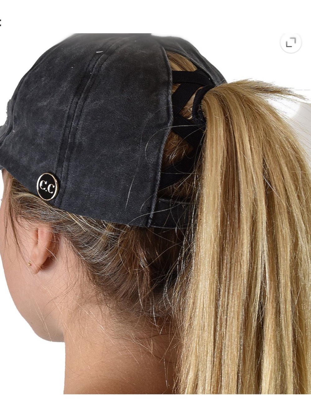 C.C Criss-Cross Ponycap with Side Buttons